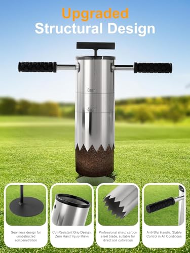 Yozlro Portable Golf Hole Cutter Detachable Non-Slip Handle, 4Inch & 6Inch USGA Standard - image 4