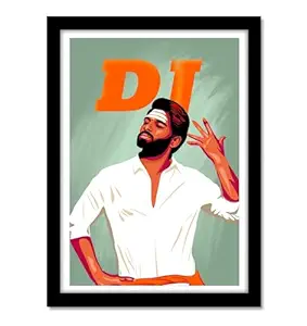 GOOD HOPE South Actors Artworks, Movies for Room and Office Home Wall Decoration Bedroom Living Gift Painting Sticker Wallpaper Boys Hostel (DJ Allu Arjun, 10 x 13 Inch Framed)