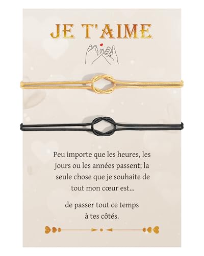 CheersLife 2 Pcs Bracelet Couple, Cadeau Mariage, Cadeau...