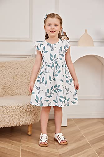 PATPAT Toddler & Baby Girl Dresses: Unicorn Print, Ruffle Sleeve, Dinosaur Skirt for Kids,18-24 Months to 5-6 Years4