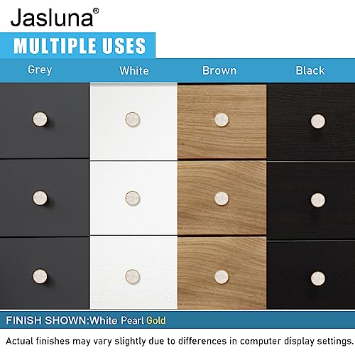 Jasluna 12-Pack Gold Knobs For Dresser Drawers, Brushed Brass Dresser Knobs Pulls, 1-1/4-Inch Knobs For Kitchen Cabinets Hardware Decorative Furniture Knobs #TOP6