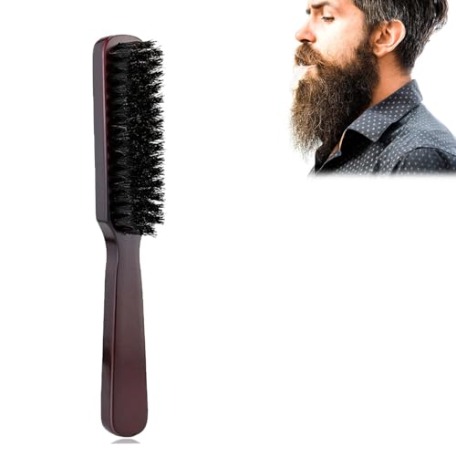 Beard and Hair Brush for Men Dense Soft Fiber Grooming Brush Black 20 x 3 cm Gentle Care for All Hair Types