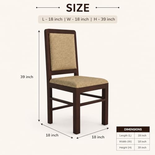 Image of VK Furniture Premium Solid Wood 4 Seater Dining Table Set of 4 for Home | Sheesham Wood Dining Table with High Back Cushioned 4 Chairs Walnut |Dinning Table 4 Seater Chairs for Home| Benze Walnut