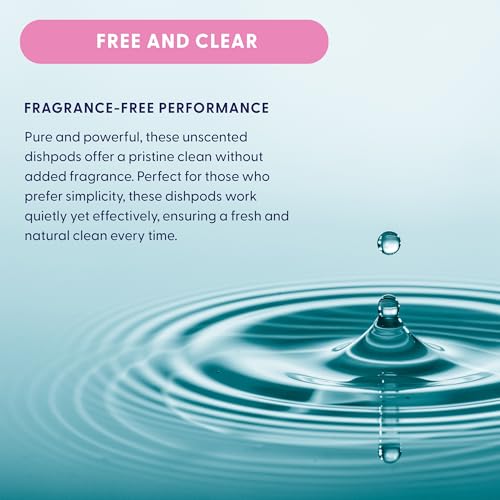 Image of Natural Dishwasher Detergent Pods| Free and Clear (Unscented) Dish Tabs, Eco-Friendly Plant Based Enzymes | Leaves Dishes Sparkling, 60 Count
