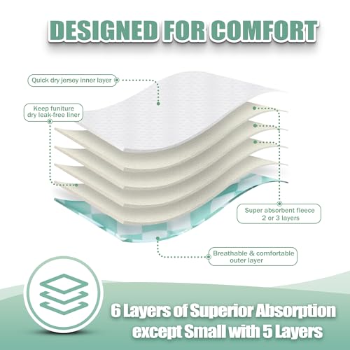 Image of wegreeco Washable Female Dog Diapers Highly Absorbent Reusable Diapers for Dog in Heat Dog Period Diapers, 3 Pack (Checkerboard Green, Black, Coffee, Small)