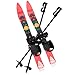 Walbest Snow Skis for Kid Beginner, Snowboard and Poles, Low-Resistant Ski Boards for Age 4 and Under, Kids Skiing Equipment Snow Skis, Beginner Ski Sets Snow Skis and Poles for Girls & Boys Red