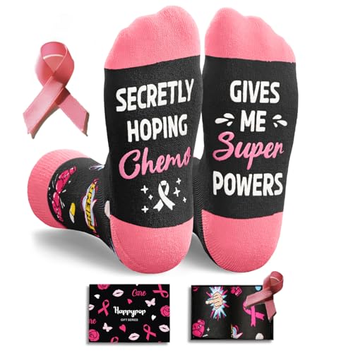 Best Socks for Chemo Patients: Comfort & Style 13 HAPPYPOP Chemo Socks for Women - Breast Cancer Awareness Gifts, Inspirational Survivor Socks, Get Well Soon Gifts