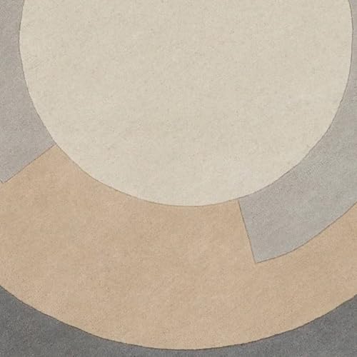 Image of Sifa Carpet Round Handmade Mid-Century Modern Abstract Premium Wool Entryway Foyer Living Room, Bedroom Kitchen Area Rug, Weight -6 Pund, Size-3x3 Feet (36x36 Inch Round)