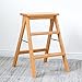 QHYXT Sgabelli a Scala Pieghevole 3 Sedie a Gradini, Legno Multi-Funzionale Convertibile Biblioteca Pieghevole Sedia a Scala per la Casa Controcamera Decorativa Sgabelli Piccoli.