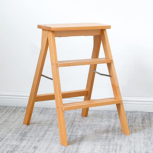 Tabourets d'échelle pliants en bois pour étagère décorative - 2
