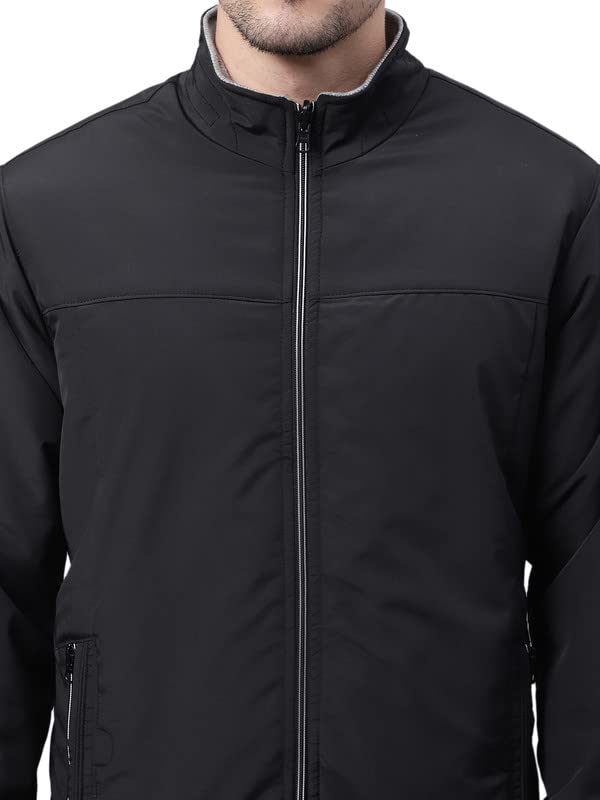 Image of Cantabil Black Winter Wear Reversible Jacket Full Sleeve for Men l Jacket for Men l Winter Wear Jacket for Men (P MJKT00124 BLACK)
