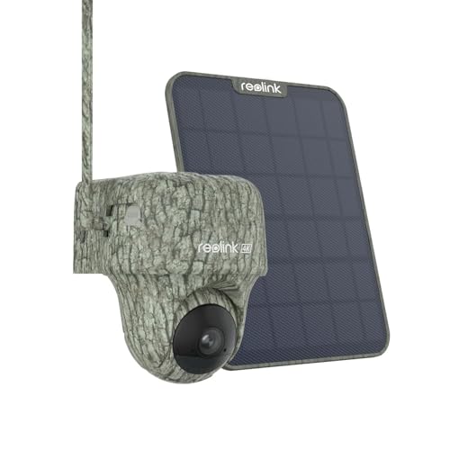 Reolink 4K Kamera Solar 4G LTE do Monitoringu na Zewnątrz z Nożycowym Mechanizmem, Widzeniem Nocnym i Detekcją Ruchu PIR, Rozpoznawaniem Zwierząt, Akumulatorem i Panelem Słonecznym + Karta microSD 32G