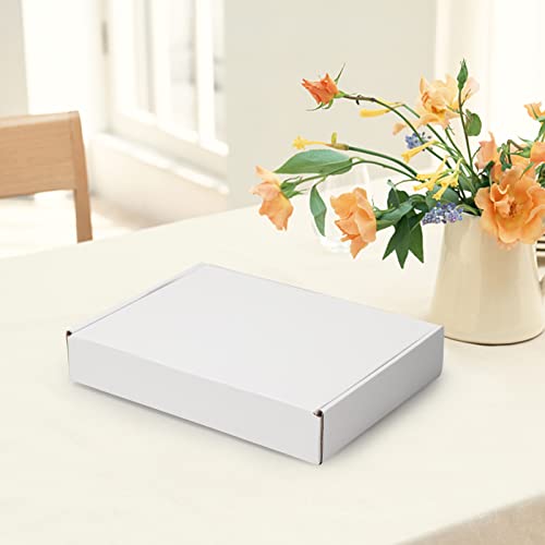 Image of HORLIMER 11x8x2 inches Shipping Boxes Set of 25, White Corrugated Cardboard Box Literature Mailer