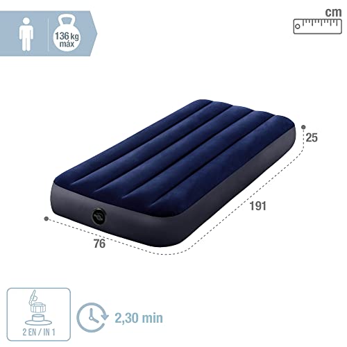 Intex Colchón hinchable Dura-Beam, Cama de aire inflable para camping Color Azul, acampada - Imagen 5