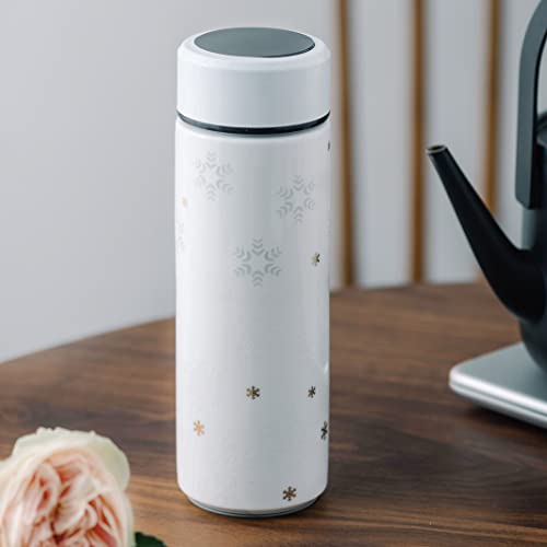 AICYAN Botella de agua cristalina del copo de nieve, frasco termo de la porcelana de 400ml, botella de agua inteligente de la pantalla de la temperatura del LED, el regalo de la elección Cover