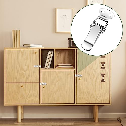 Latch, Stainless Steel Spring Loaded Toggle Latch, Toggle Latch Metal Lock, Latch Catch Toggle Hasp with Screws, Clasp Buckle Latch for Cabinet, Locks Latches for Bucket Window Box - Image 5