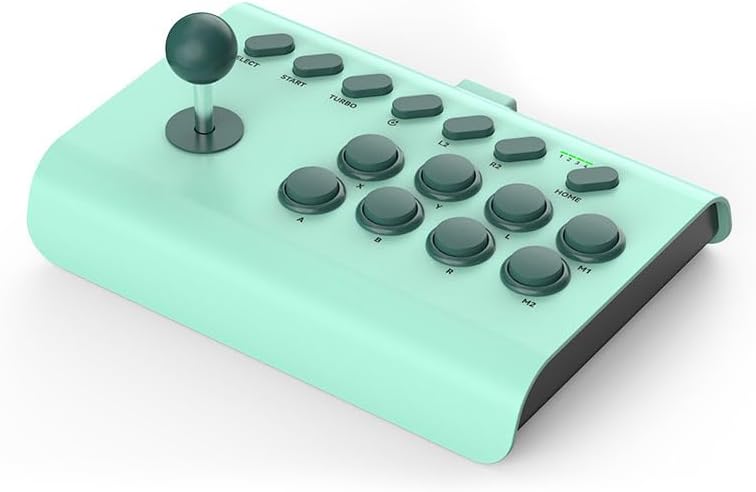 Y02 Wireless Arcade Stick Games Control Rocker for PS4 for Switch Console Controller PC TV for Android for iOS Phones Fight Stick Joystick Gamepad Accessories (Green)