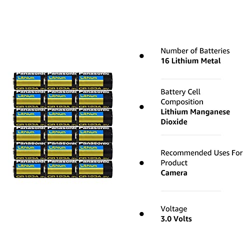 Panasonic CR123A 3V Lithium Photo Batteries #TOP23