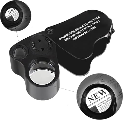 Hqdz H-AD-7 High Accuracy Diamond Tester Jewelry Diamond Detector Gem Diamond Tester Pen 30X 60X Illuminated Jewelry Eye Loupe Mini Led Foldable Magnifying Jewelry Distinguish Tool  thumb #3