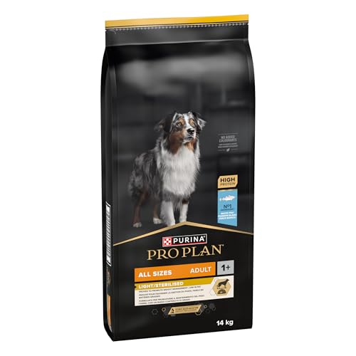 Purina Pro Plan All Size Light / Sterilized Pienso para Perro Adulto Esterilizado, Light, Control de Peso con Pescado Blanco , saco de 14kg