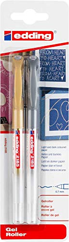 Set de 2 bolígrafos gel metálicos edding 2185 0.7 mm miniatura 2
