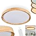 Produktbild LED Deckenleuchte Sofo, dimbare Deckenlampe aus Metall/Holz/Kunststoff in Weiß/Natur im Boho-Design (Ø 40 cm), 2500 Lumen, 3000-6000 Kelvin, LED 24 Watt, dimmbar/Lichtfarbe änderbar mit Fernbedienung