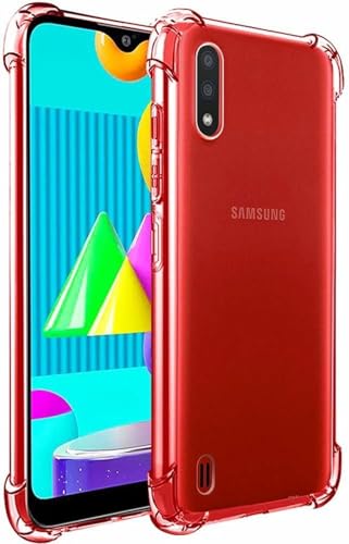 Image of BOXXO Flexible Back Cover for Samsung Galaxy M01 | Back Cover Transparent Clear Shockproof Case Four Corner Protection | Slim Protective Mobile Phone Cover for Samsung Galaxy M01