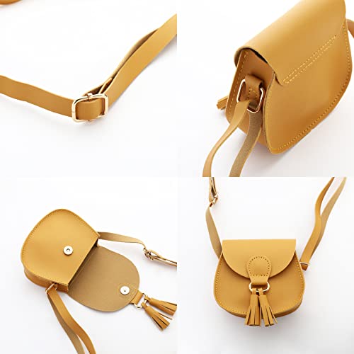 SOTOGO 3 Pieces Little Girls Crossbody Purses Toddler Mini Cute Princess Handbags Shoulder Messenger Bag for Kids, Tassel Style3