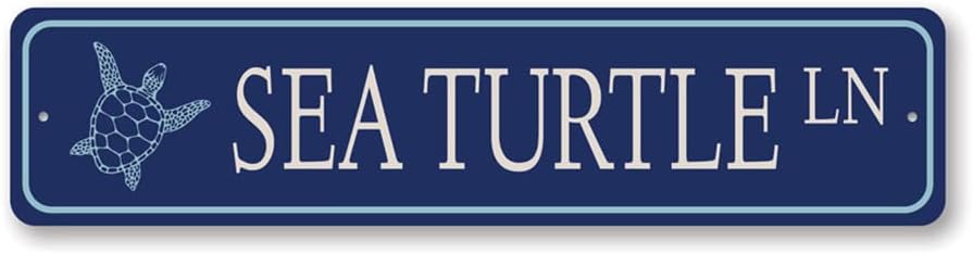 Sea Turtle Street Sign - 6 x 24