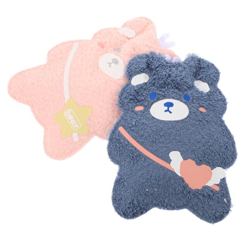 SOPOTUTU 2 pièces Bouillotte Eau Chaude Portable avec Housse Motif Cartoon Réchauffe-mains Pratique pour Fille Bureau et Maison Hiver Couleur Aléatoire Couleur Aléatoire