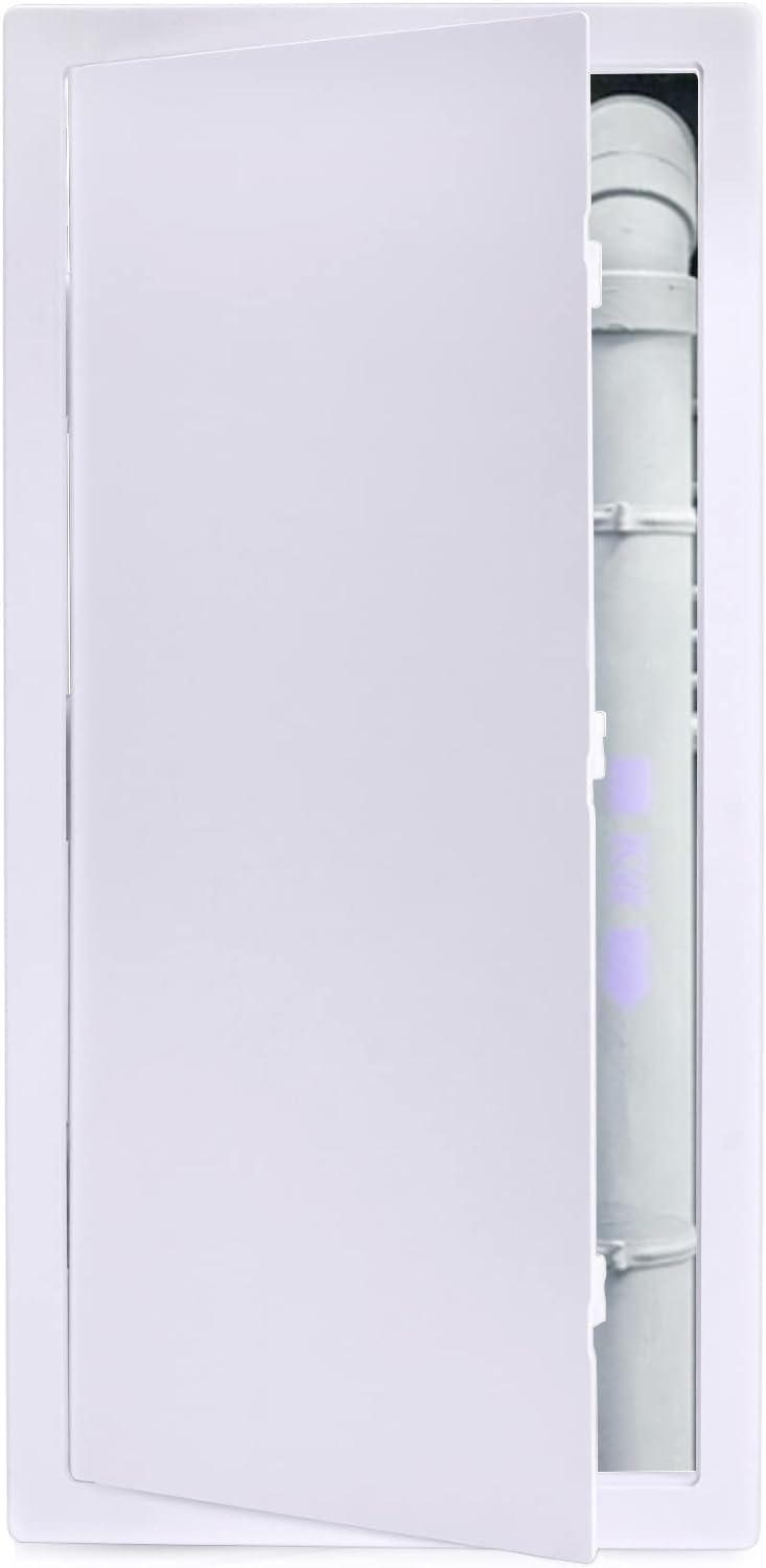 SuteckPlumbing Access Panel for Drywall Ceiling 14 x 29 Inch Reinforced Plastic Wall Access Doors Removable Hinged White