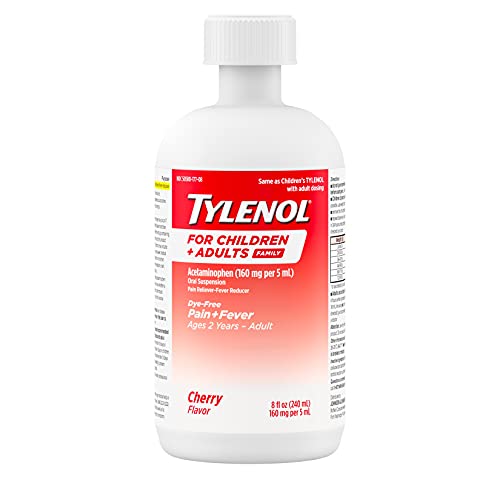 Tylenol Child & Adult Oral Suspension for Pain & Fever, Acetaminophen, Cherry, 8 fl. oz