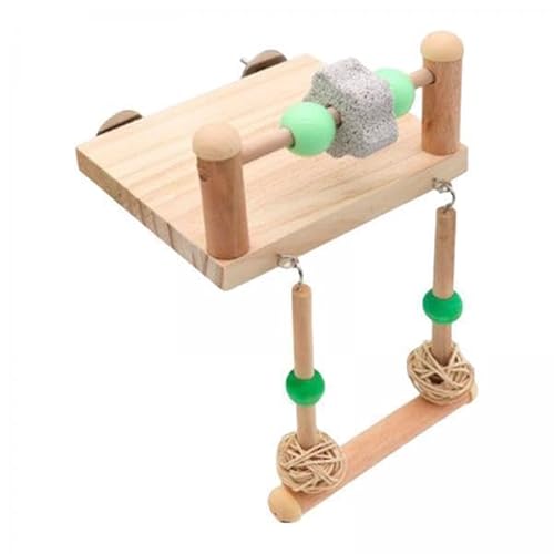 Folpus 5x 木製鳥止まり木プラットフォーム、鳥オウムの噛むおもちゃ、小動物ケージアクセサリー、セキセイインコ用インコ遊びジムスタンド