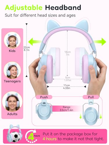 Image of Dr.meter Kids Ear Protection Ear Muffs: 32dB SNR Noise Cancelling Headphones for Kids, Adjustable Noise Reduction Hearing Protection for Autism Sensory, Fireworks, Concert w /Fun Stickers
