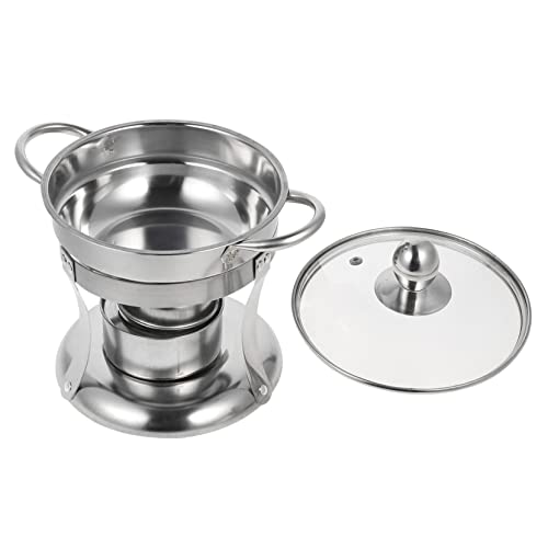 Milisten 1 Juego Mini Hornillo de Alcohol Portátil Inoxidable para Olla Caliente Individual Estilo Servicio para Camping y Cocinas Exteriores