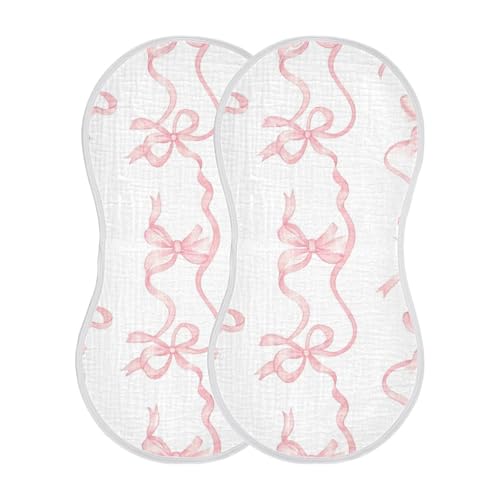 Muslin Burp Cloth for Baby 4PCS Watercolor Bows Super Absorbent Burping Cloths, Bibs for Newborn Boys Girls2