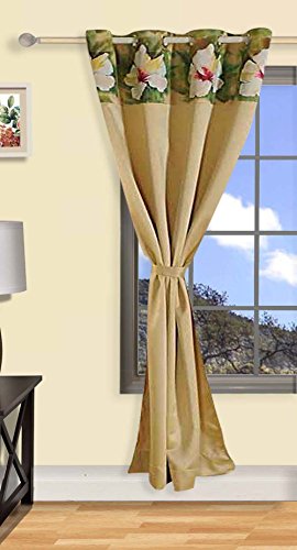 Image of Swayam 80% Blackout Polyester Door Curtain for Living Room & Bedroom | 7.5 Feet | Room Darkening Curtain with Eyelets | Pack of 1 | Solid Design - Beige