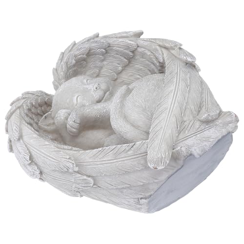 SMASOLO Pierre Tombale Commémorative pour Animaux de Compagnie en Résine, Statue Ange Chat 1 Pièce, Ornement Jardin Extérieur, Décoration Souvenir pour Perte de Chat, Pierre Funéraire
