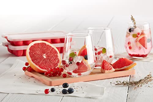 Lékué Ice Cubes Dienblad, Naturel Rubber, Rood, 22,3x11,5x2,7 cm - Image 5