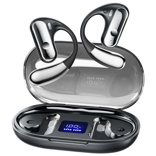 EUQQ-Auriculares-Inalambricos-Auriculares-Bluetooth-53-Deportivos-con-Gancho-de-la-Oreja-40H-de-ReproduccionLlamada-ENC-HD-Profundamente-Bajo-Pantalla-LED-Ajuste-Comodo-IPX7-Impermeable