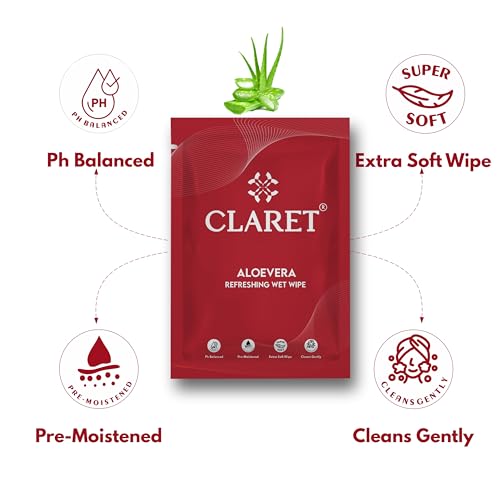 CLARET Store Claret Refreshing and Cleansing Wet Wipes (Pack of 50) - Image 5
