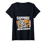 Support catgirl research neko otaku V-Neck T-Shirt