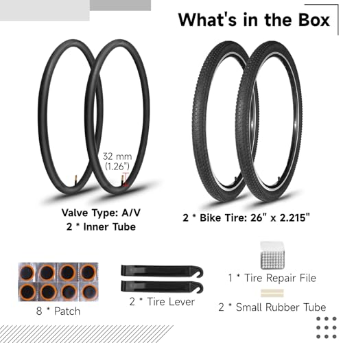 Yeesport 26x2.125 MTB Tire Set