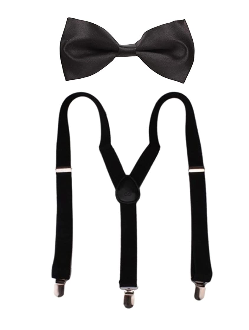 men's navy blue suspender with neck bow tie(combo)(lawrq004)-image-38