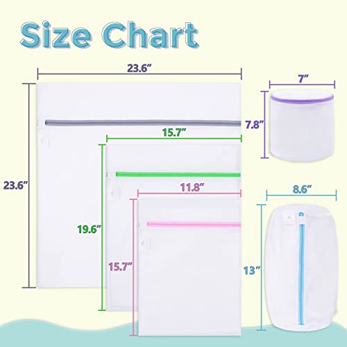 myHomeBody-Mesh-Laundry-Bags-Delicates-Bag-for-Washing-Machine-Mesh-Bags-for-Laundry-with-Zippers-Laundry-Bags-Mesh-Wash-Bags-Mesh-Bag-Laundry-Bag-as-Travel-Laundry-Bags-5-pcs-Set myHomeBody Mesh Laundry Bags Delicates Bag for Washing Machine Mesh Bags for Laundry with Zippers Laundry Bags Mesh Wash Bags Mesh Bag Laundry Bag as Travel Laundry Bags 5 pcs Set