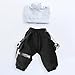 niannyyhouse Ob11 Short Vest Chain Cargo Pants 1/12 BJD Doll Dress Up (White+Black)