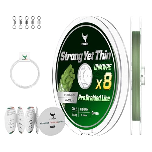 Image of Pro Power 20 LB 8 Strand Braided Fishing Line, Super Thin Dia 0.18mm | Hi-vis 8x Slick PE Wire & Leader Line Combo, Easy to Tie with Knot Guide Card for beginners, Ready to Fish and Cost Effective