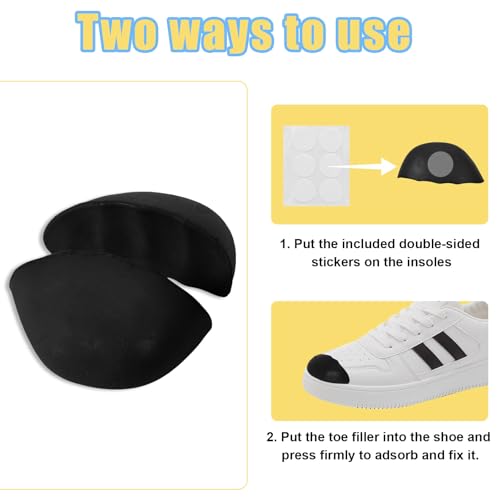 Image of Shoe Filler for Too Big Shoes Women and Men，Shoes Too Big Inserts, Can Be Used to Fill The Inside of The Footwear ，Cushion The Pressure and Prevent Slipping Off (3 Pairs Large Size,Black)