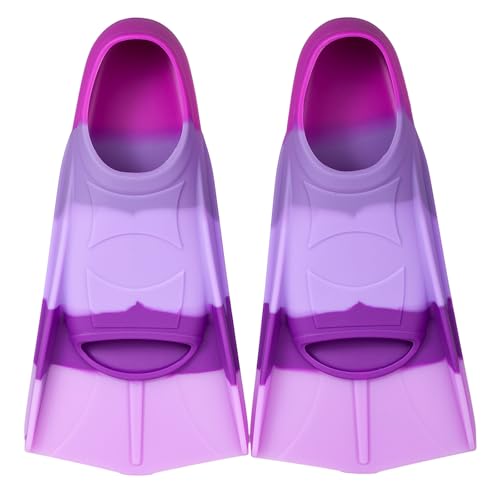 Image of Kids Swim Fins,Short Kids Fins Youth Swimming Flippers for Lap Swimming Training for Children Girls Boys Beginners (E Swim Fins, M)