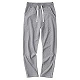 JEsilunmaMY Men's Jogger Sweatpant with Pockets Elastic Waist Athletic Lounge Pants Casual Loose Workout Running Track Pants (Light Grey,38)